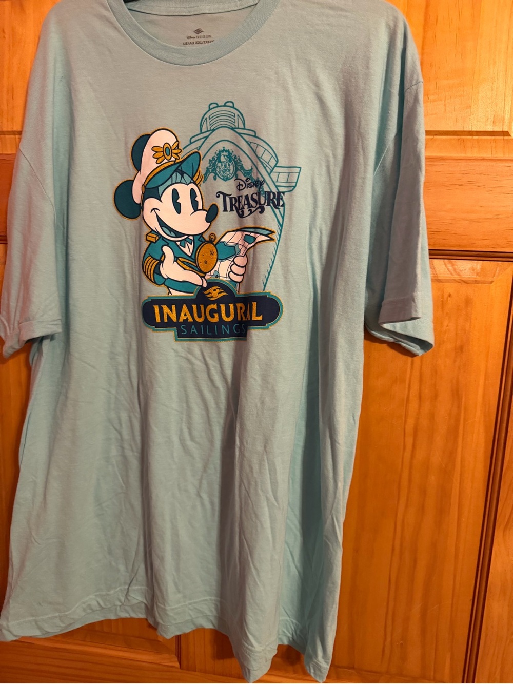 Disney Light Blue Mickey Inaugural Sailing Short Sleeve Tee